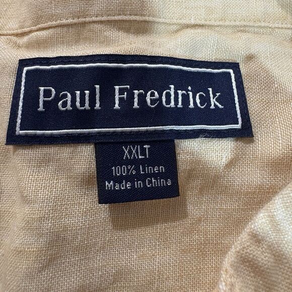 Paul Fredrick Men’s XXLT Shirt 100% Linen Button Front Short Sleeve Casual - Picture 3 of 6